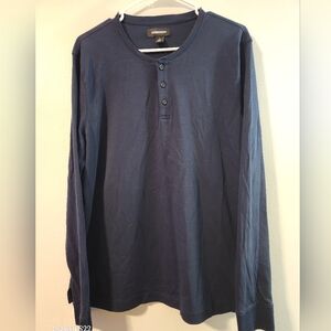 NORDSTROM Men's Dark Blue Long Sleeve Henley